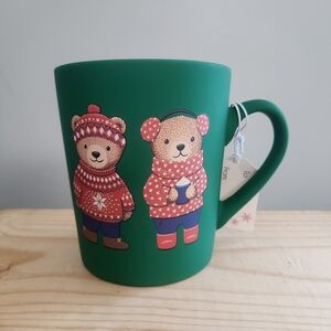 Mistletoe Winter Bear Double-sided Soft Touch Ceramic Mug NWT
